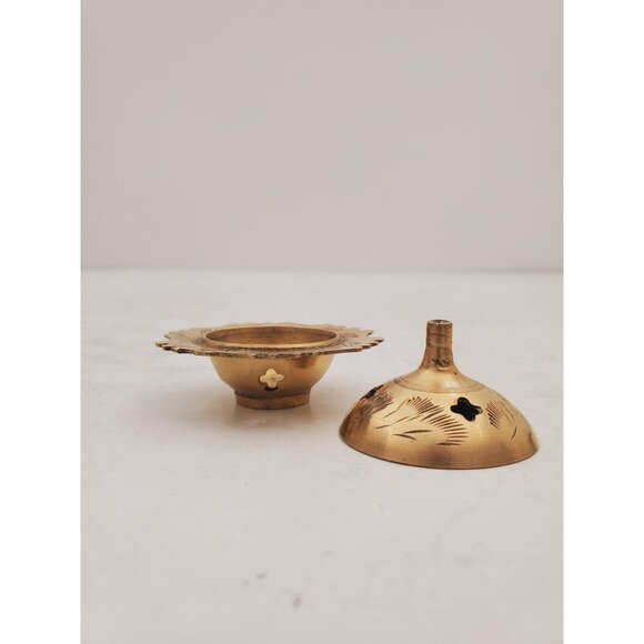Vintage Brass Stick/Cone Incense Burner small burner with lid, made in i… - Picture 7 of 10